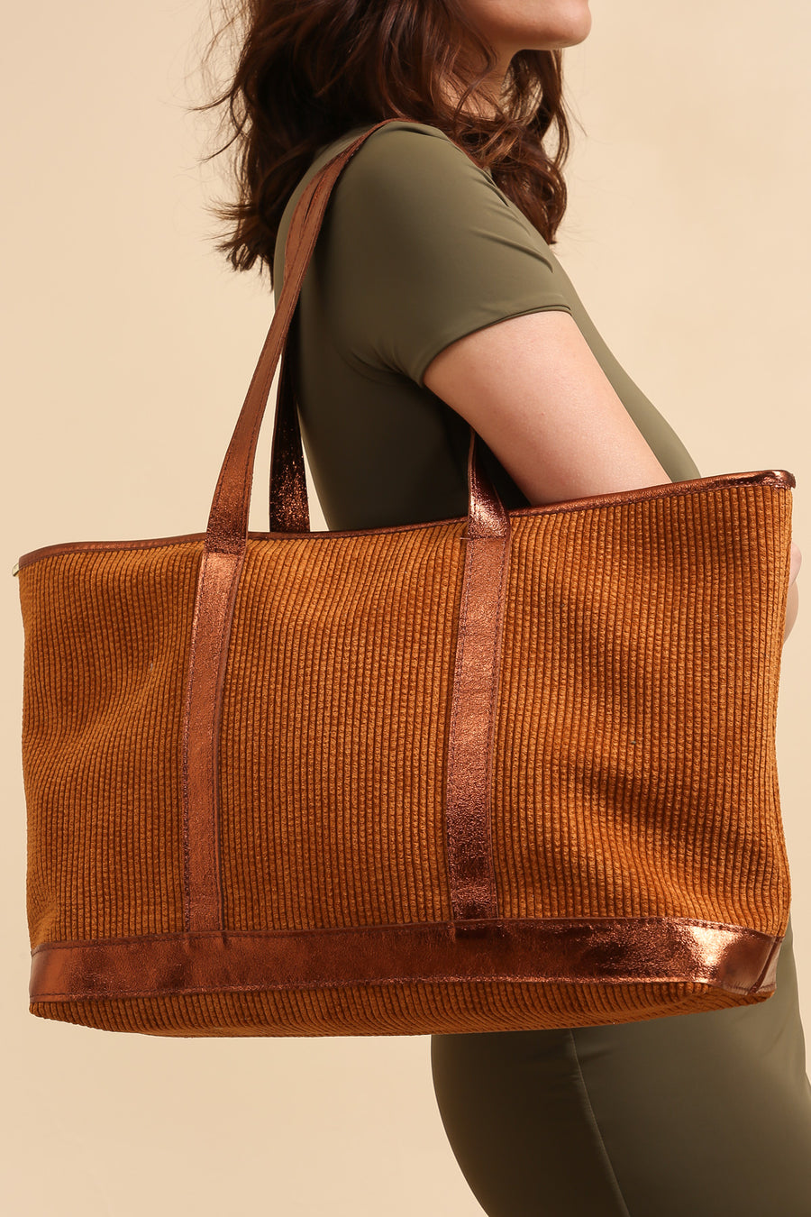 Sac SATINE VELOURS - Camel