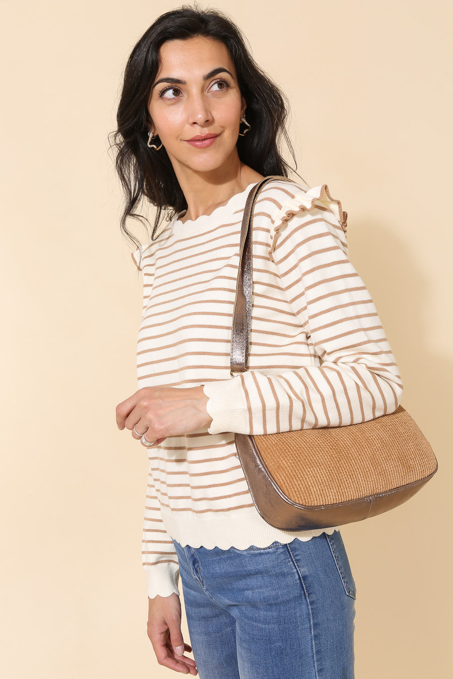 Sac ELEANORE VELOURS - Taupe